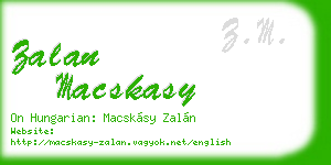 zalan macskasy business card