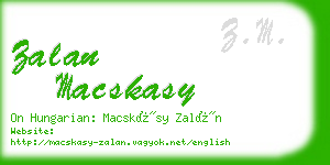 zalan macskasy business card